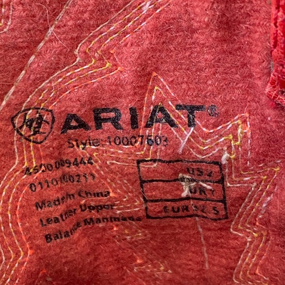 Ariat Kids' Adriano Moraes Bull Rider Western Boot Red & Black Square Toe Kid 4 - Picture 10 of 13